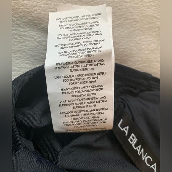 NEW La Blanca Island Goddess High Neck One Piece Swimsuit Black Size 12 - Picture 9 of 14